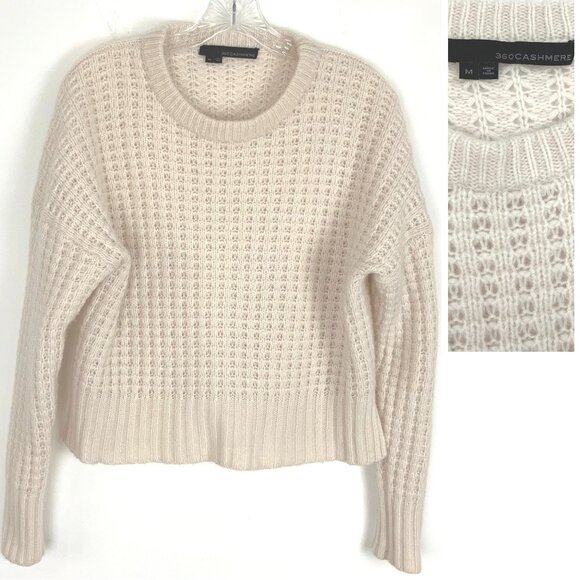 Cashmere 360 Sweaters - Cashmere Cropped Waffle Knit Sweater from Cashmere 360 Sz M